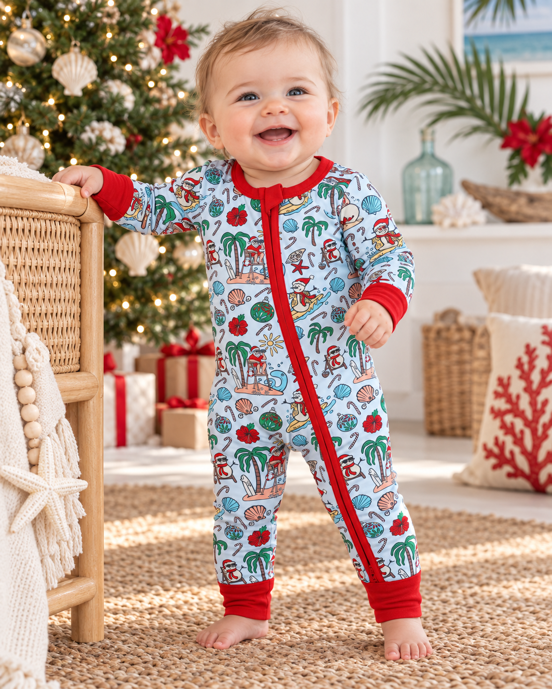 The Zipper Question: Baby Christmas Pajamas from Newborn to 24 Months - Tuck & Char Co.
