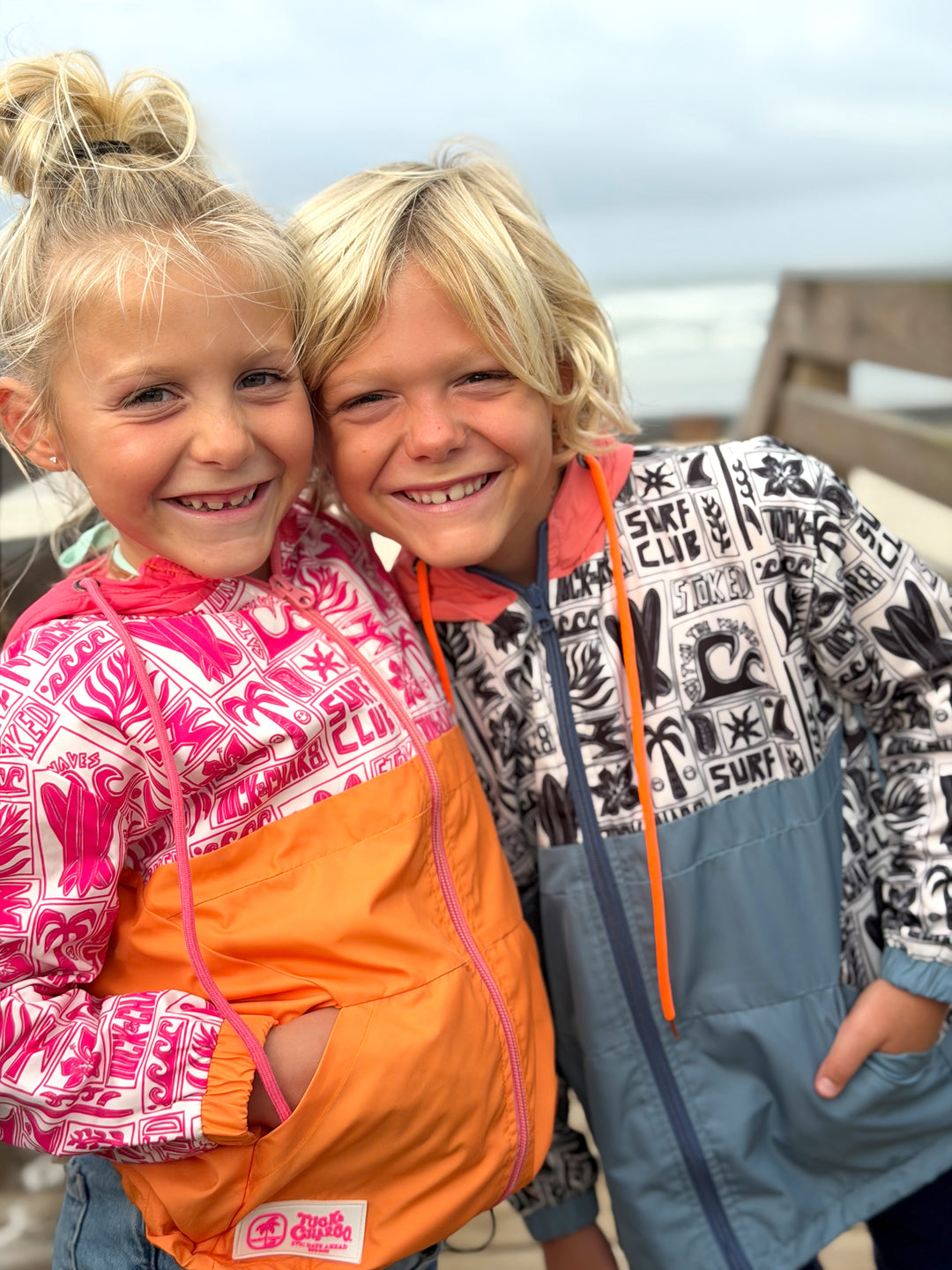 Girls All-Weather Surf Jacket — Pink | Orange