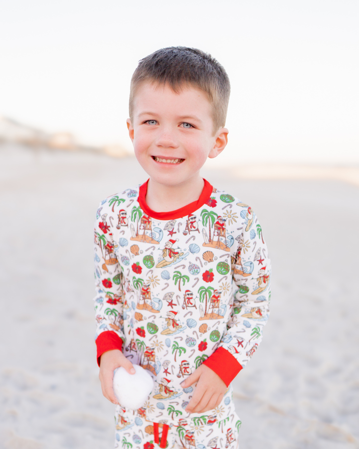 Jolly Waves Coastal Christmas Kids Unisex Jogger Pajama Set