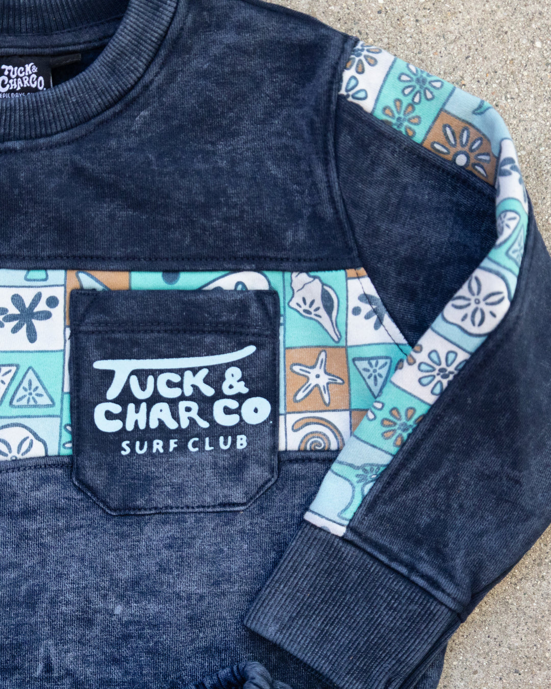 Boys Retro Coastal Surf Club Crewneck – Blue