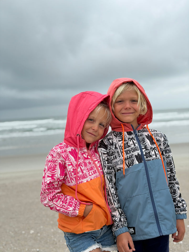Girls All-Weather Surf Jacket — Pink | Orange