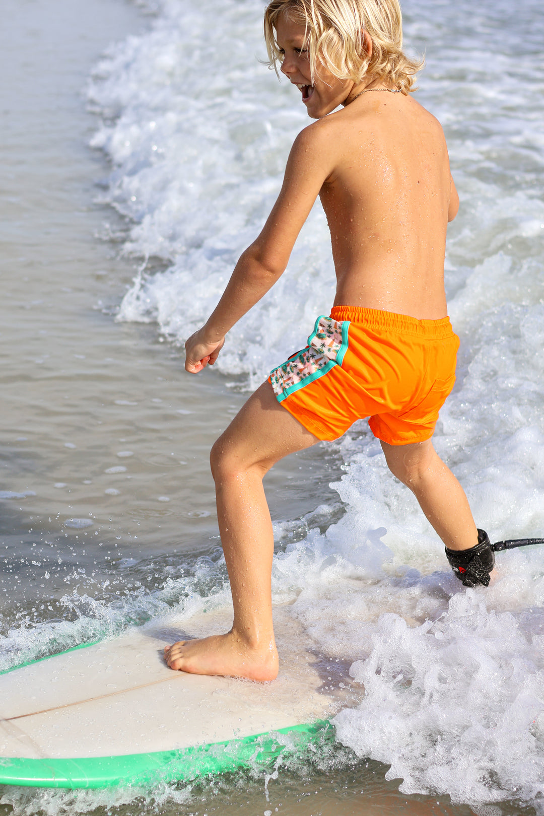 Neon Orange Boys Hybrid Boardshorts – Surfing Seagulls