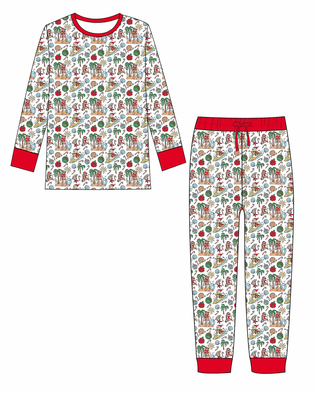 Jolly Waves Coastal Christmas Adult Unisex Jogger Pajama Set
