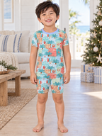 Blue Beach Huts Kids Short Pajama Set