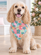 Pink Beach Huts Dog Bandana