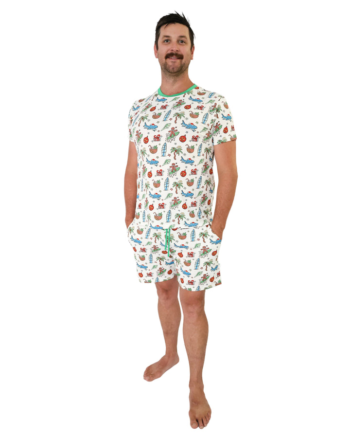 Merry Reef Coastal Christmas Men’s Short Pajama Set