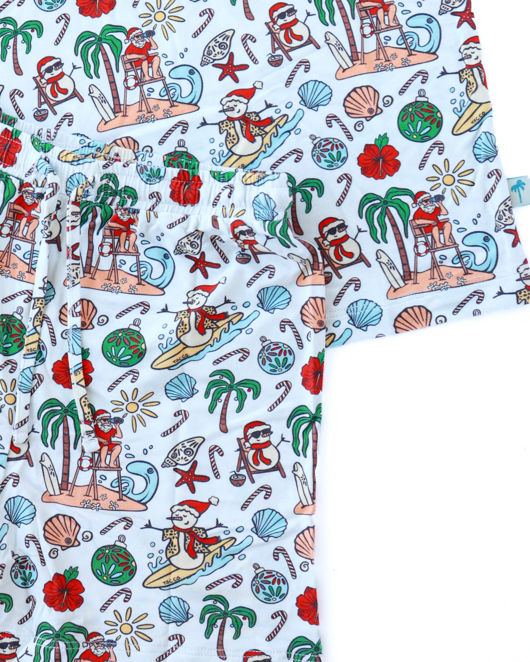 Jolly Waves Coastal Christmas Boys Short Pajama Set