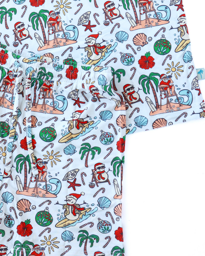 Jolly Waves Coastal Christmas Boys Short Pajama Set