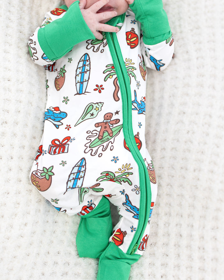 Merry Reef Coastal Christmas Baby Zippy Pajamas