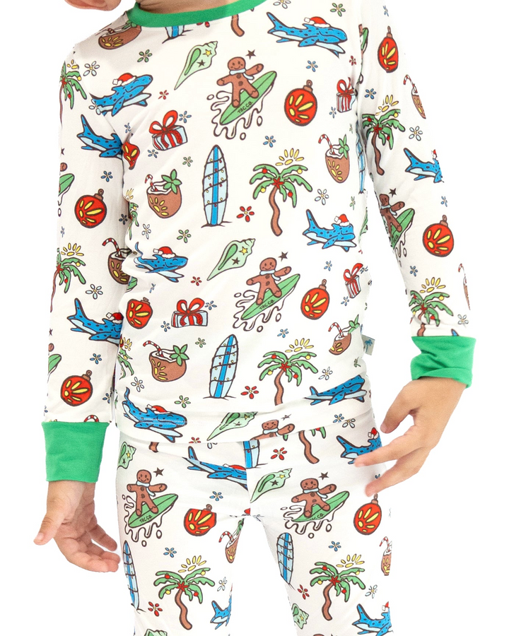 Merry Reef Coastal Christmas Kids Pajama Set