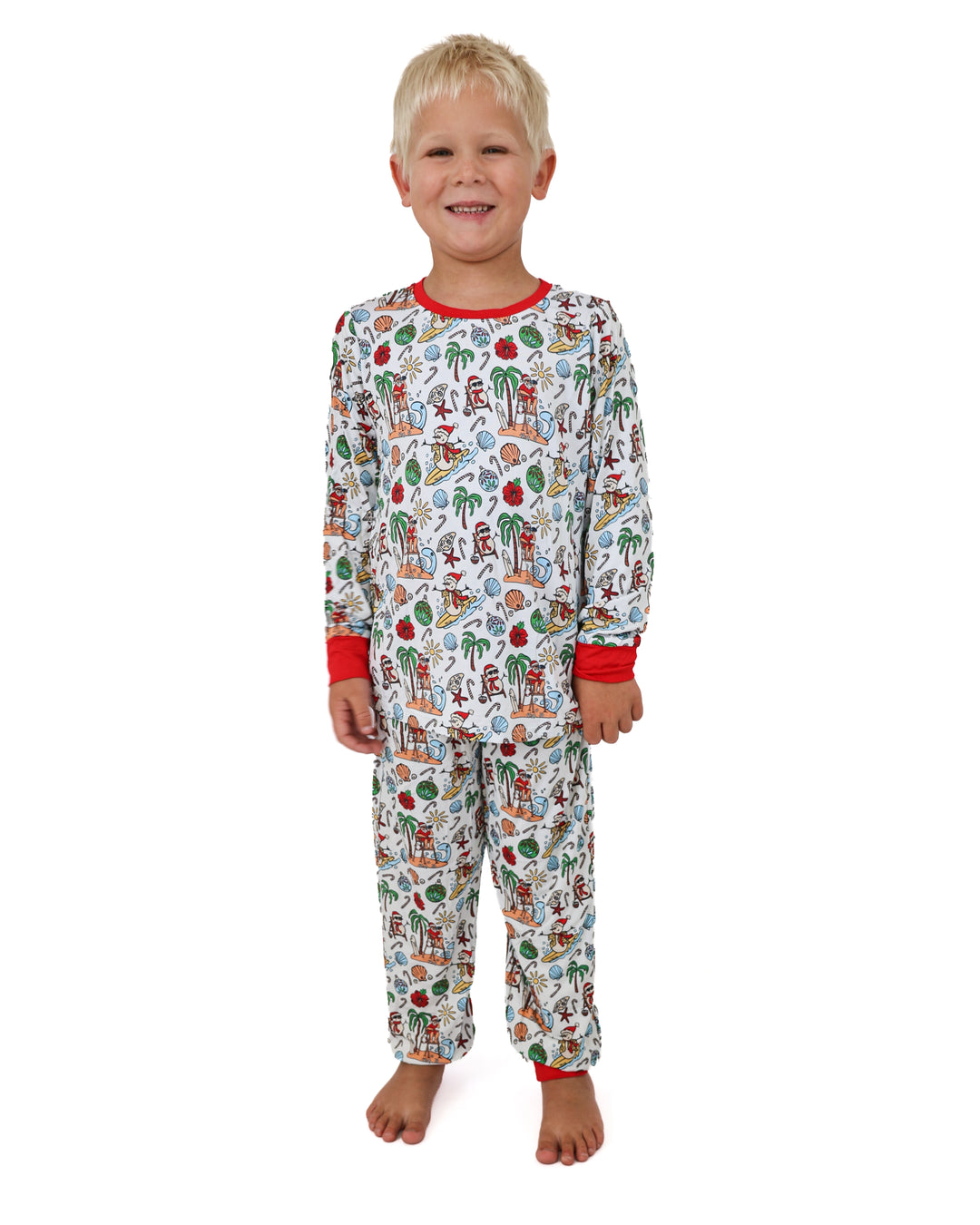 Jolly Waves Coastal Christmas Kids Unisex Jogger Pajama Set