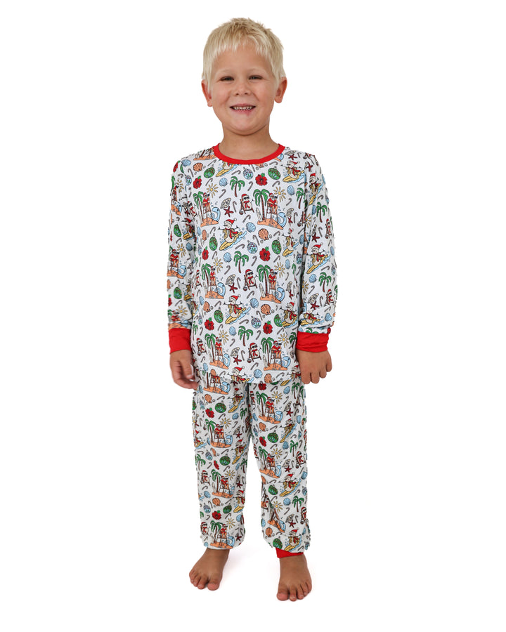 Jolly Waves Coastal Christmas Kids Unisex Jogger Pajama Set