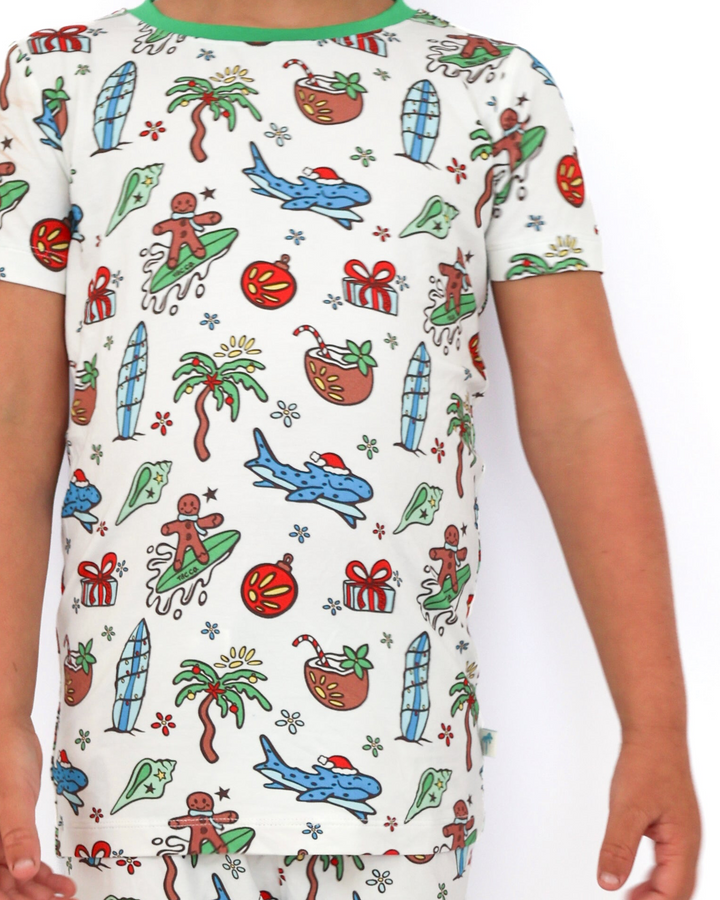 Merry Reef Coastal Christmas Boys Short Pajama Set