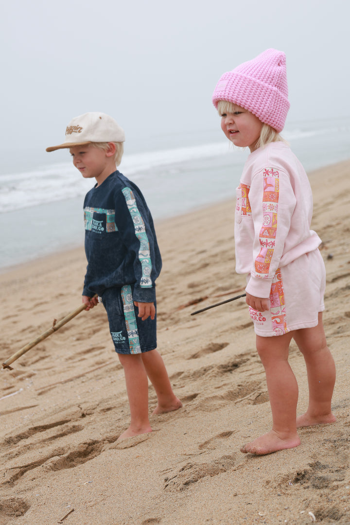 Girls Retro Coastal Surf Club - Pink