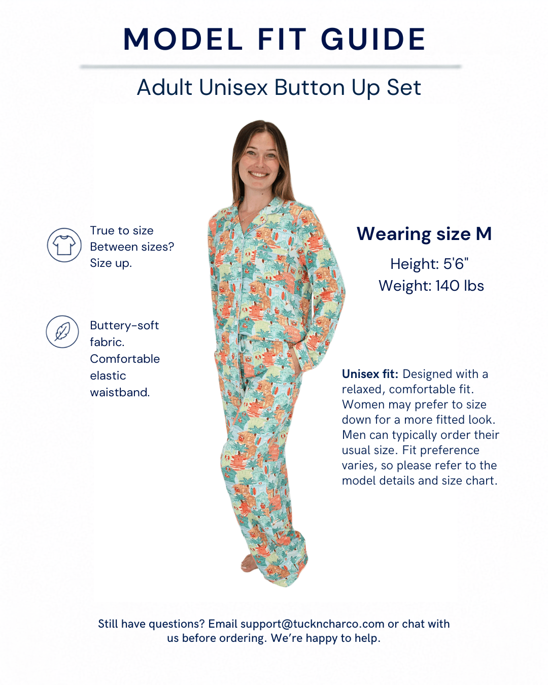 Blue Beach Huts Adult Unisex Button-Down Pajama Set - Tuck &amp; Char Co.