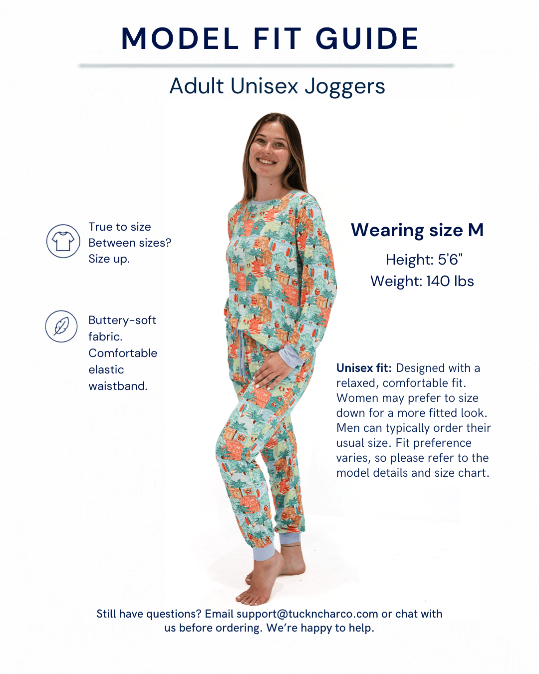 Blue Beach Huts Adult Unisex Jogger Pajama Set - Tuck &amp; Char Co.