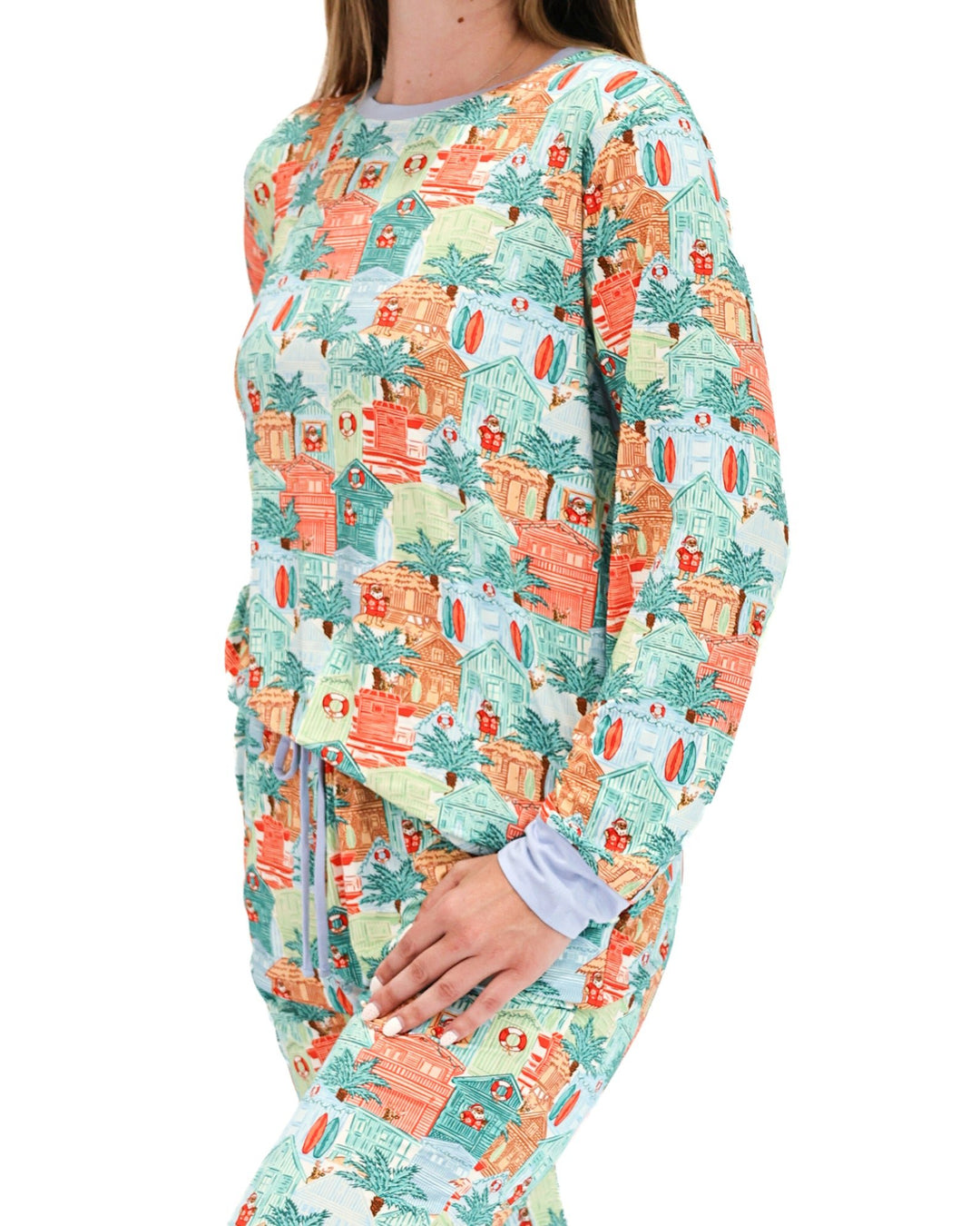 Blue Beach Huts Adult Unisex Jogger Pajama Set - Tuck & Char Co.