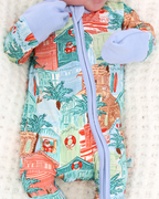 Blue Beach Huts Baby Zippy Pajamas