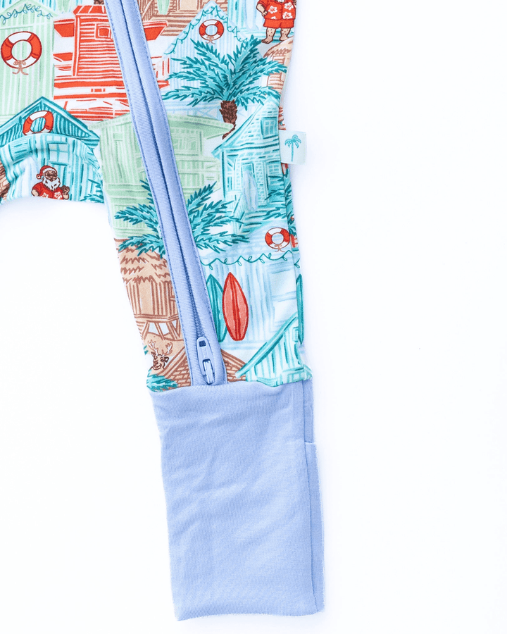 Blue Beach Huts Baby Zippy Pajamas - Tuck &amp; Char Co.