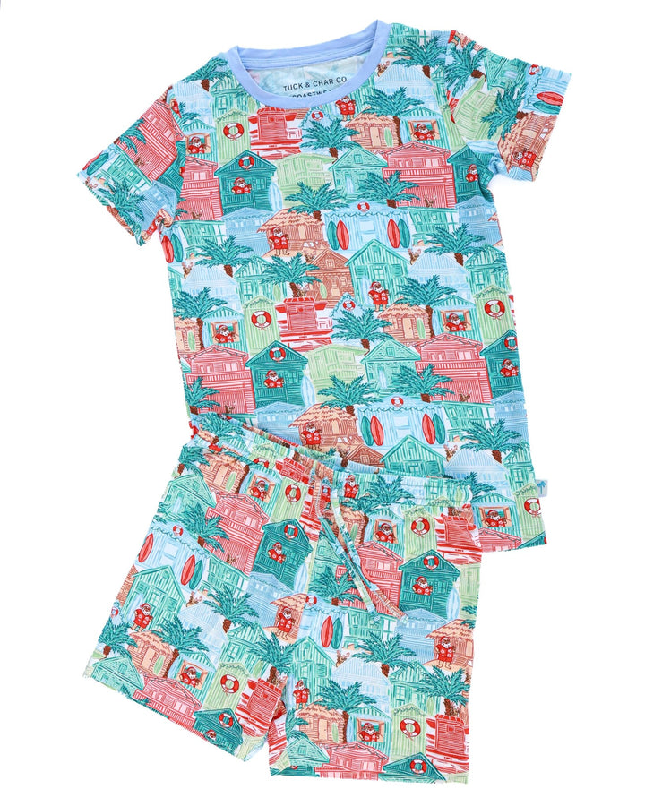 Blue Beach Huts Boys Short Pajama Set - Tuck &amp; Char Co.