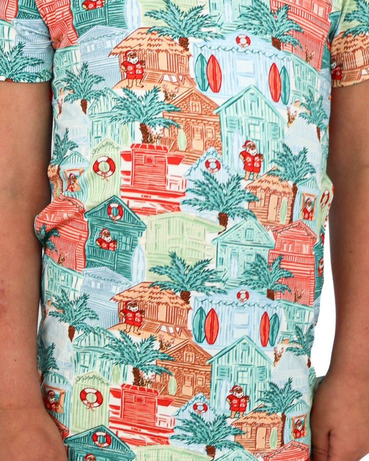 Blue Beach Huts Boys Short Pajama Set - Tuck &amp; Char Co.
