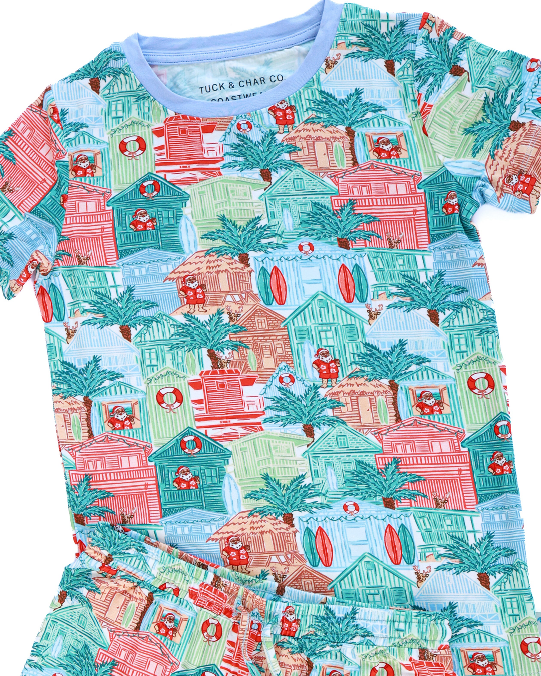 Blue Beach Huts Boys Short Pajama Set - Tuck &amp; Char Co.