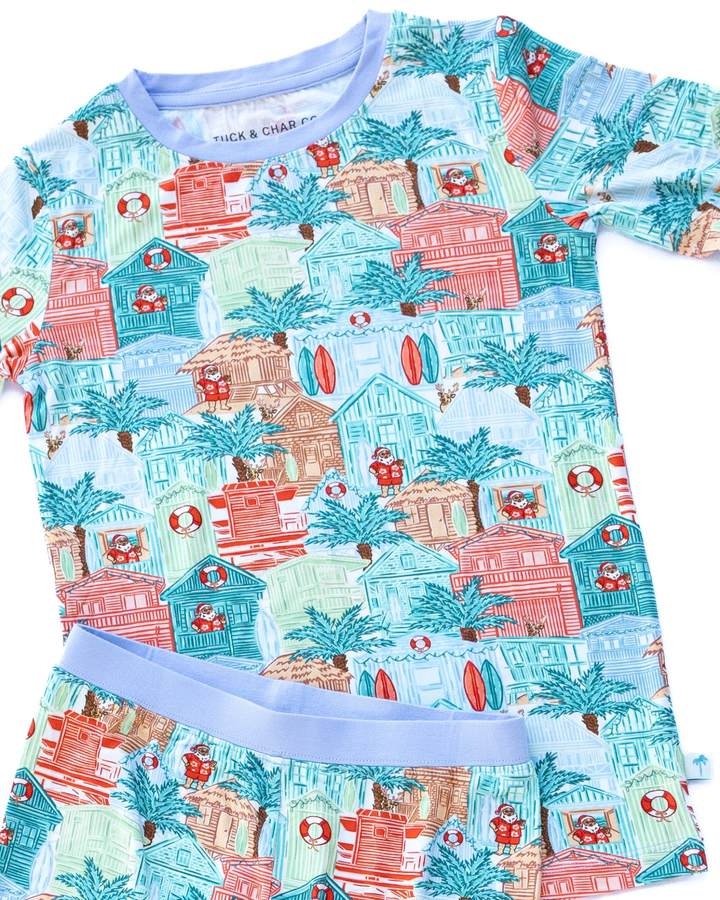 Blue Beach Huts Kids Pajama Set - Tuck &amp; Char Co.