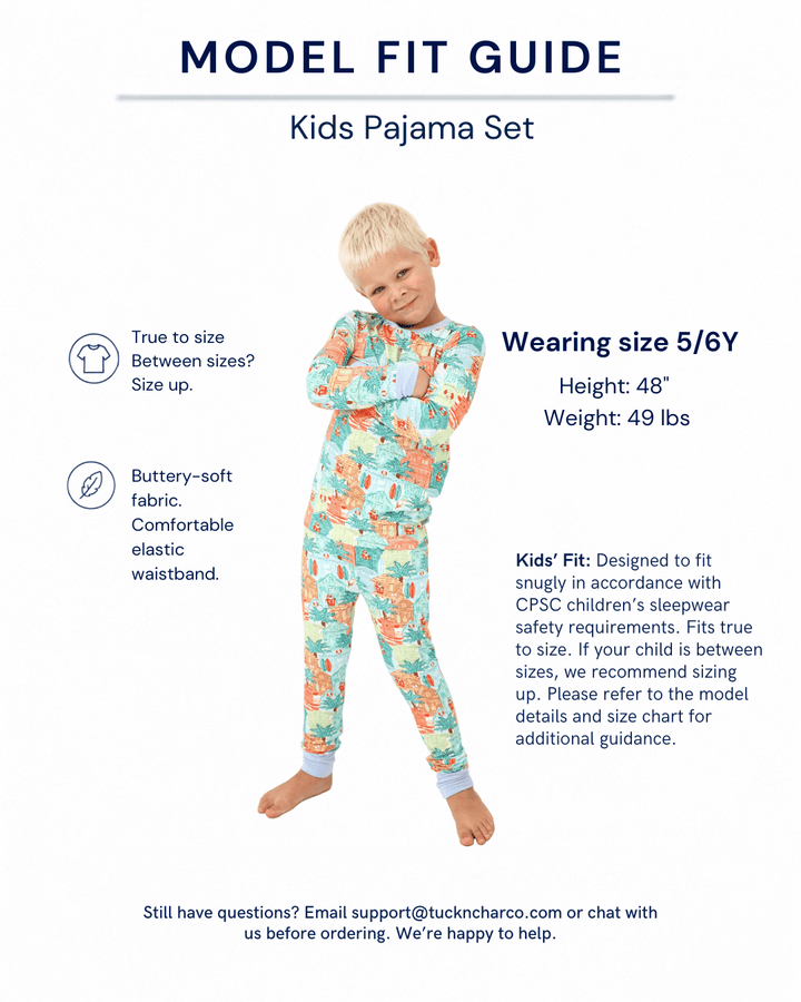 Blue Beach Huts Kids Pajama Set - Tuck &amp; Char Co.