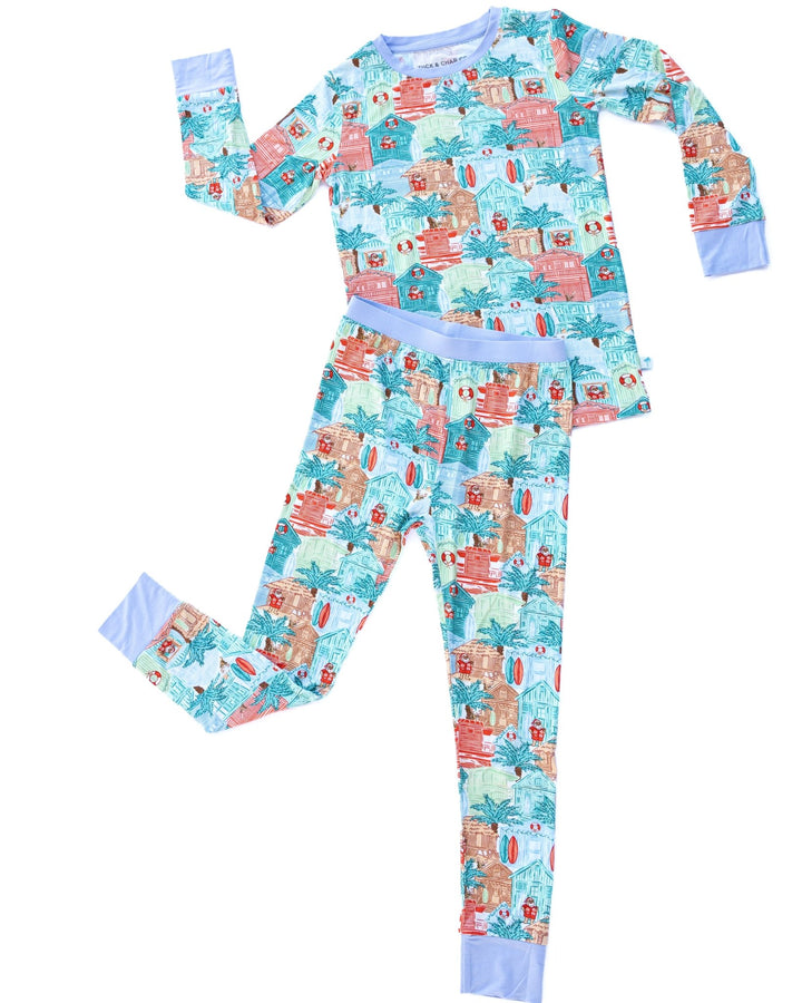 Blue Beach Huts Kids Pajama Set - Tuck &amp; Char Co.