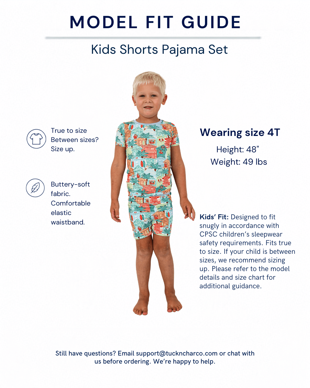 Blue Beach Huts Kids Short Pajama Set - Tuck &amp; Char Co.