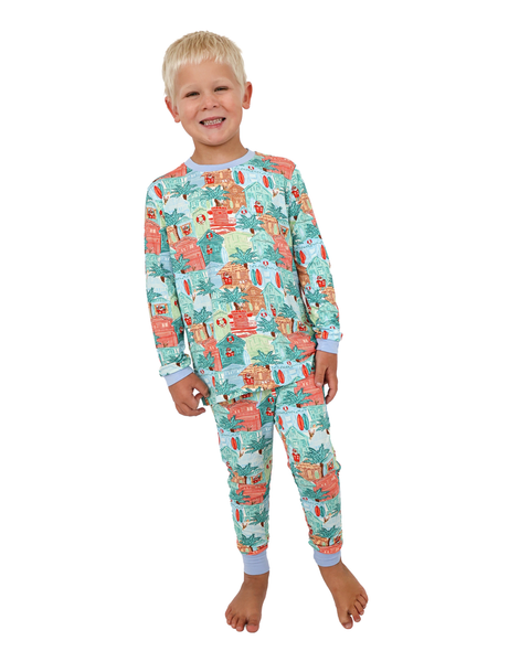Blue Beach Huts Kids Unisex Jogger Pajama Set - Tuck & Char Co.