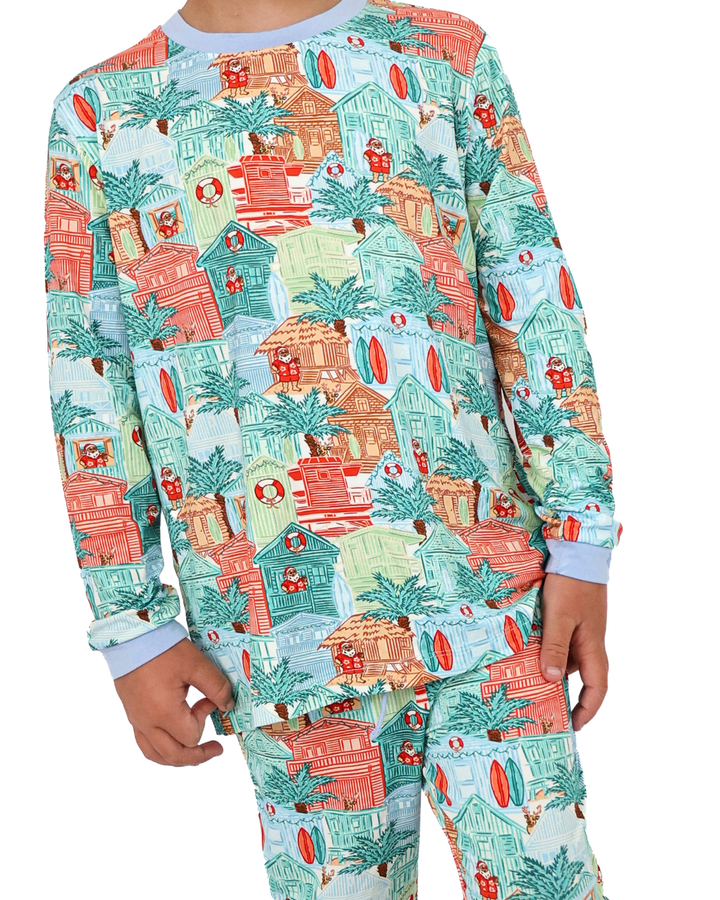 Blue Beach Huts Kids Unisex Jogger Pajama Set - Tuck &amp; Char Co.