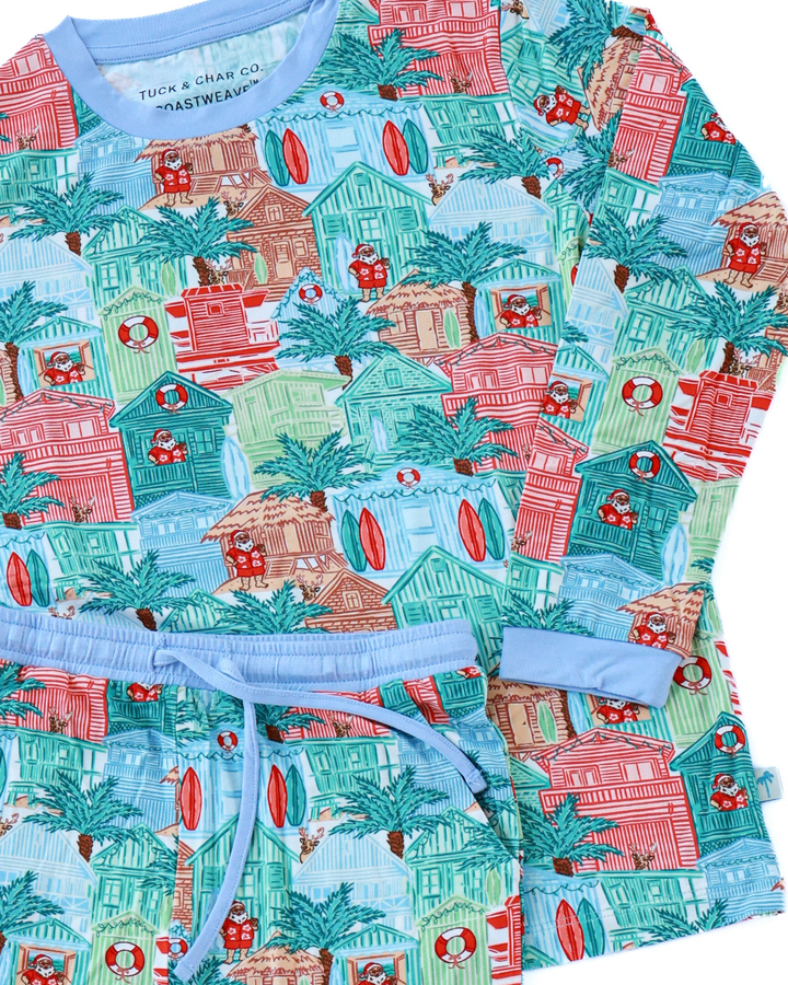 Blue Beach Huts Kids Unisex Jogger Pajama Set - Tuck &amp; Char Co.