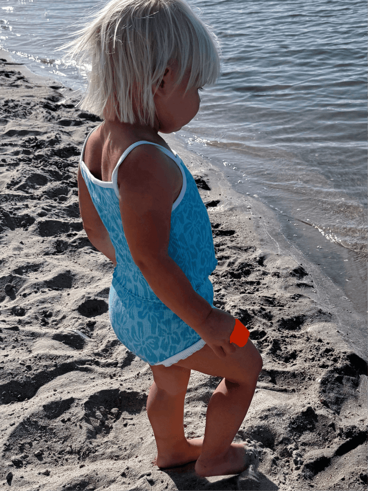 Blue Hibiscus Girls Two Piece Set - Tuck &amp; Char Co.