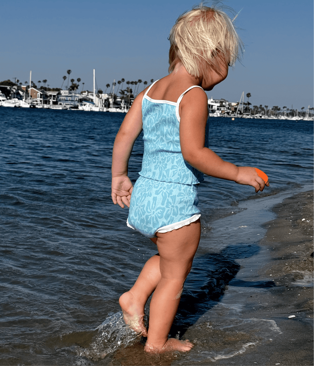 Blue Hibiscus Girls Two Piece Set - Tuck &amp; Char Co.