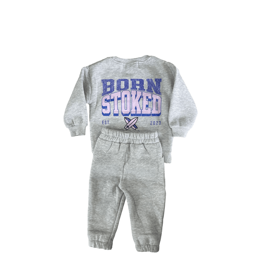 Born Stoked (purple/pink) - Sweatsuit - Tuck &amp; Char Co.