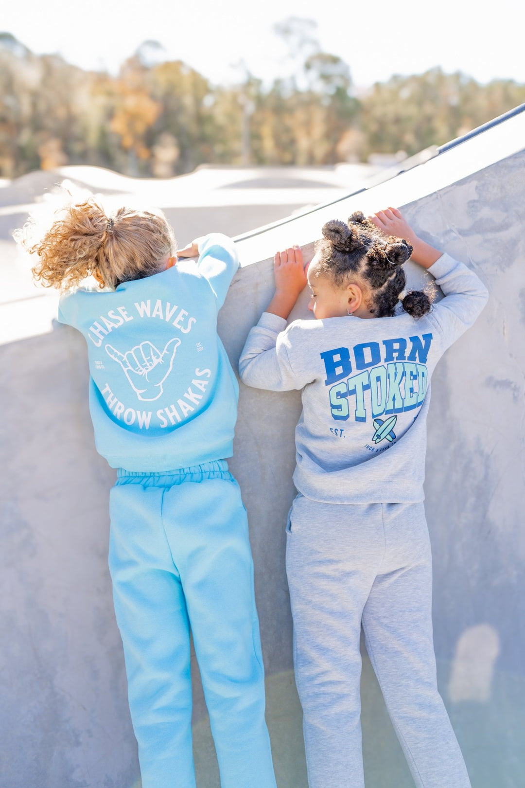 Born Stoked Sweatsuit- Blue/Green - Tuck &amp; Char Co.