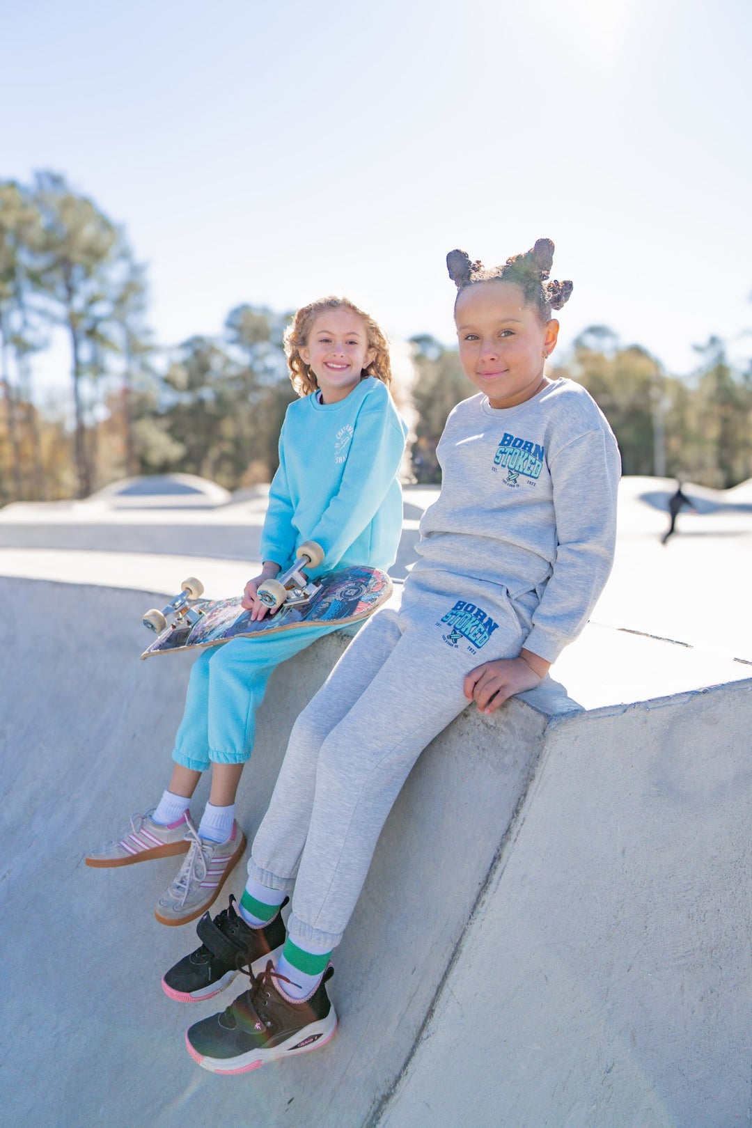 Born Stoked Sweatsuit- Blue/Green - Tuck &amp; Char Co.