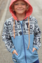 Boys All-Weather Surf Jacket — Blue | Coral