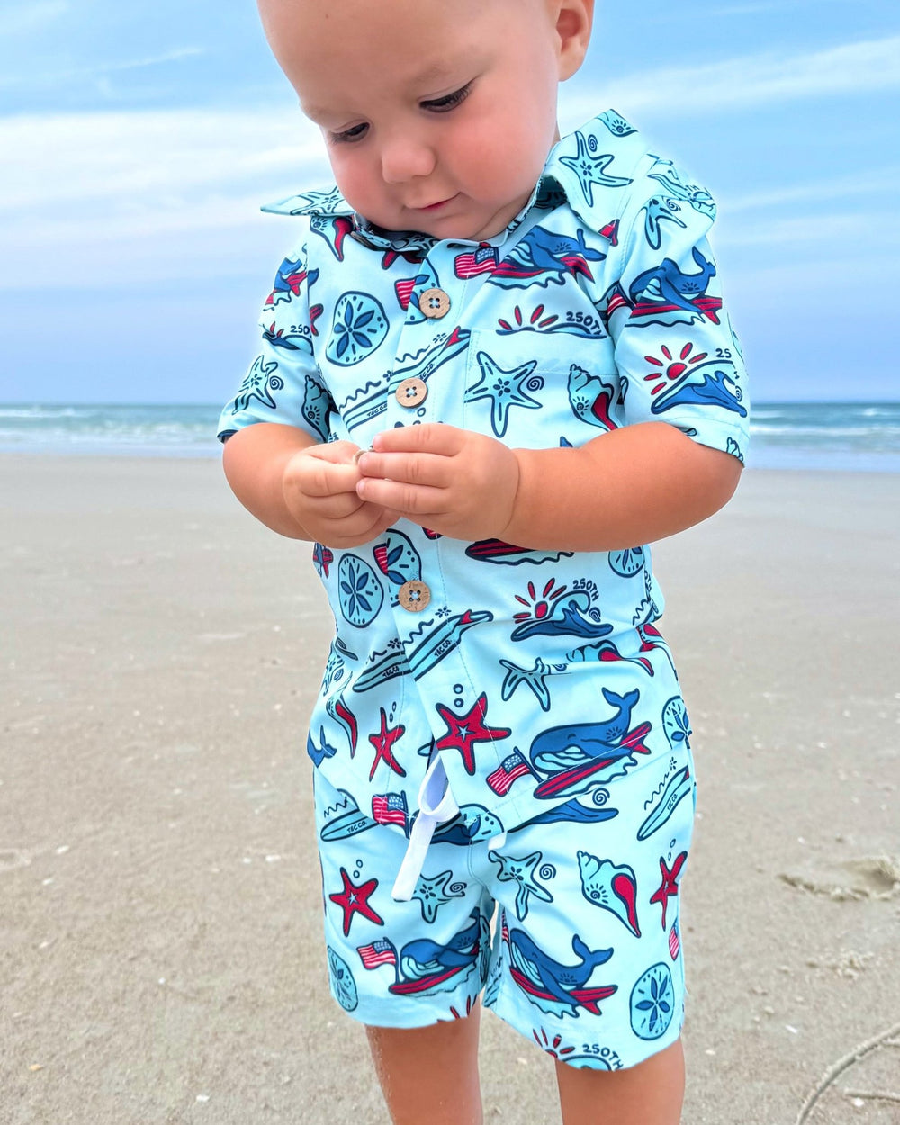 Coastal Americana Hybrid Boardshorts - Tuck & Char Co.