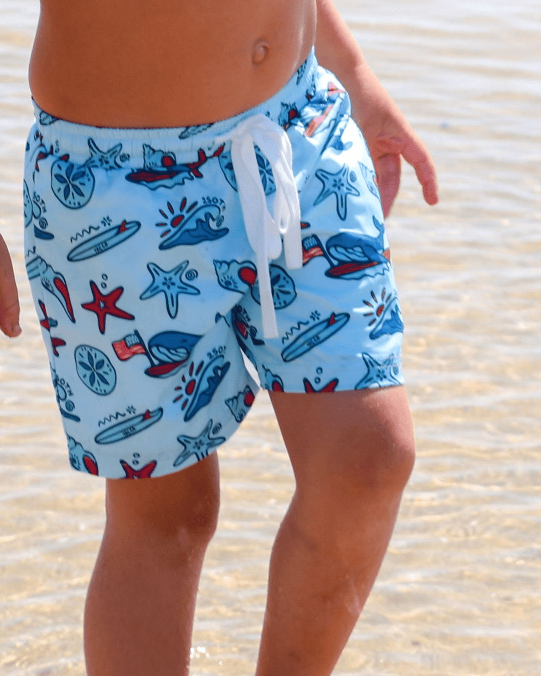 Coastal Americana Hybrid Boardshorts - Tuck & Char Co.