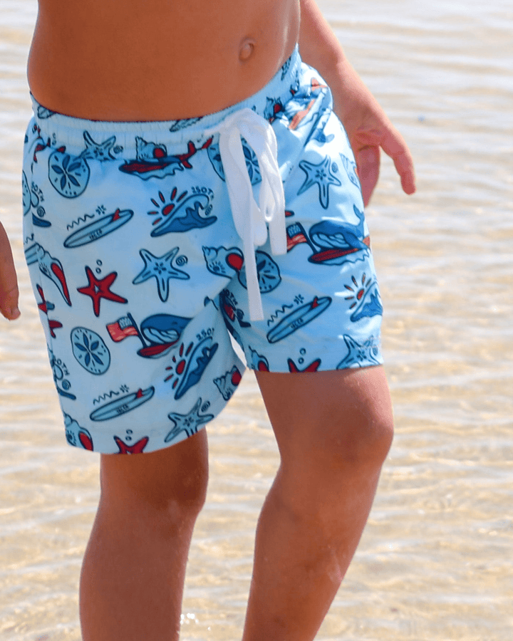 Coastal Americana Hybrid Boardshorts - Tuck &amp; Char Co.