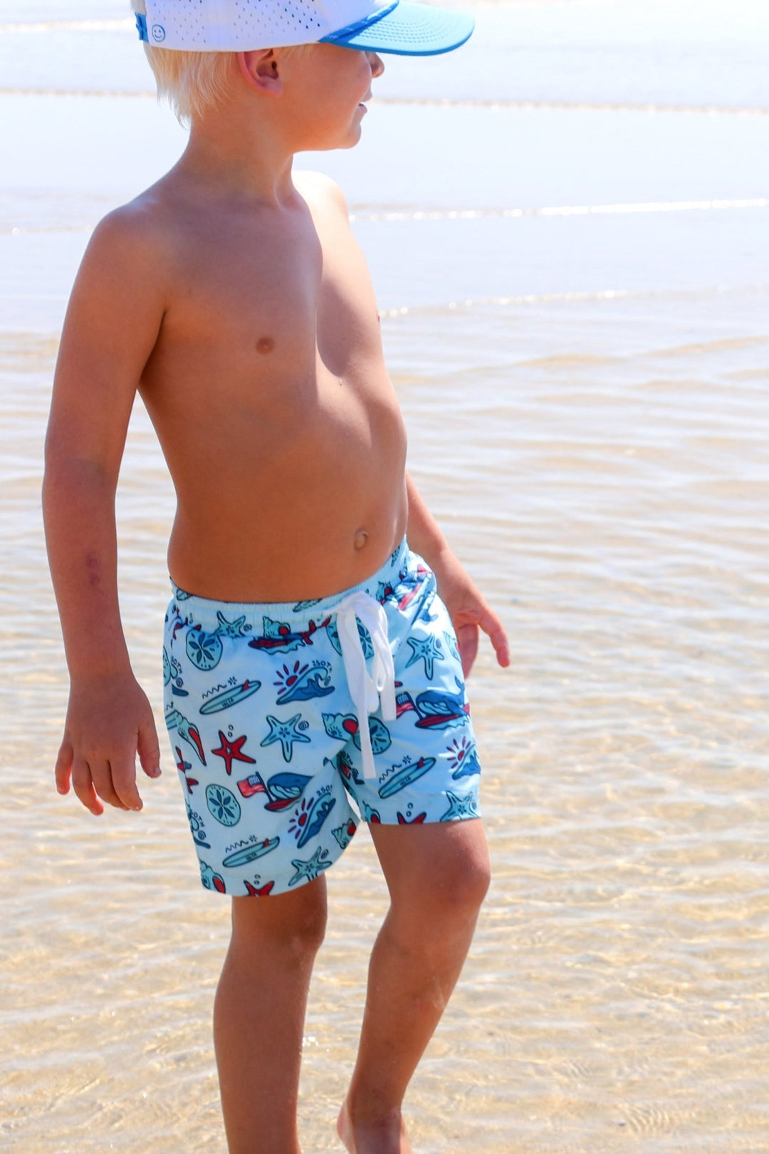 Coastal Americana Hybrid Boardshorts - Tuck &amp; Char Co.