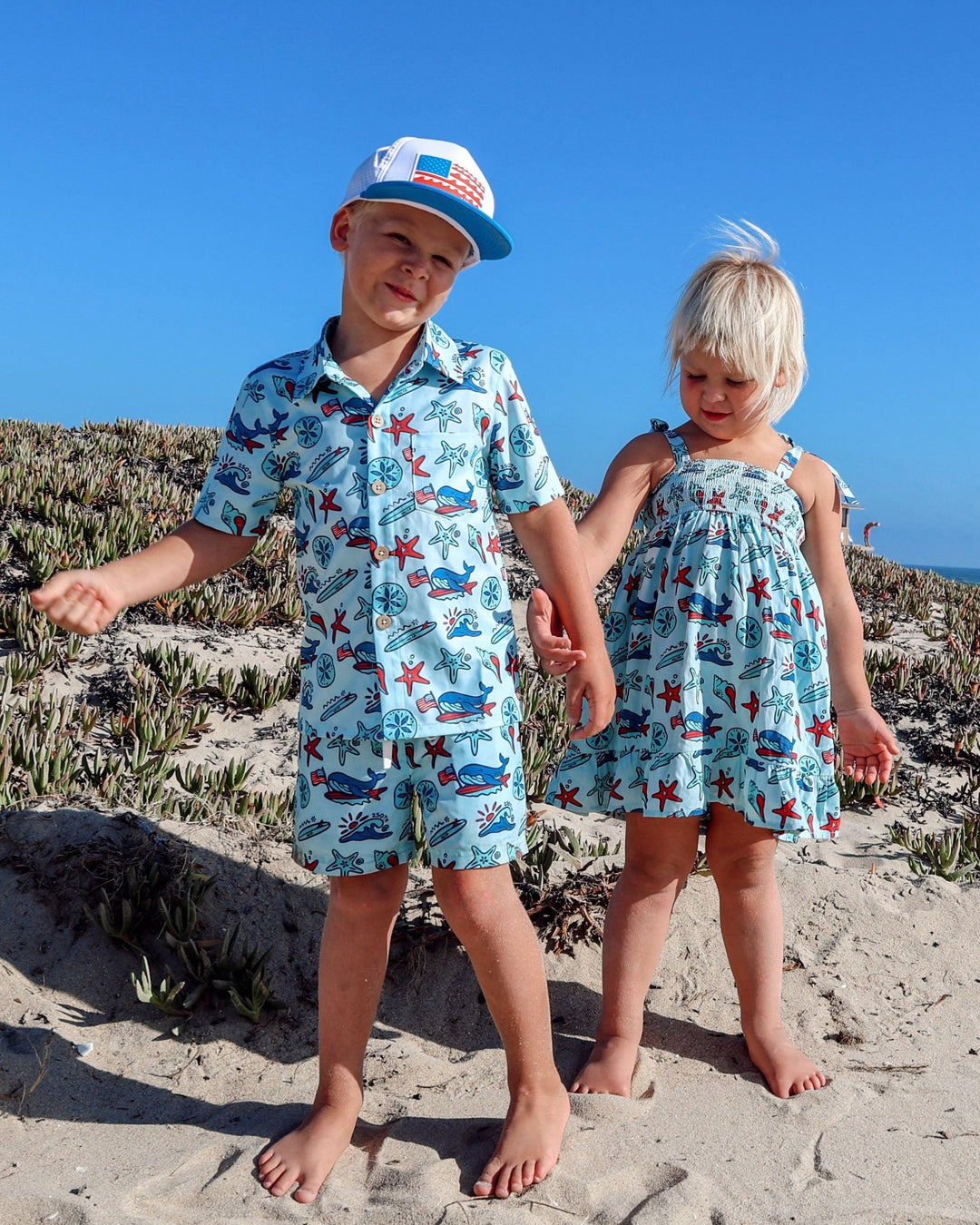 Coastal Americana Hybrid Boardshorts - Tuck &amp; Char Co.