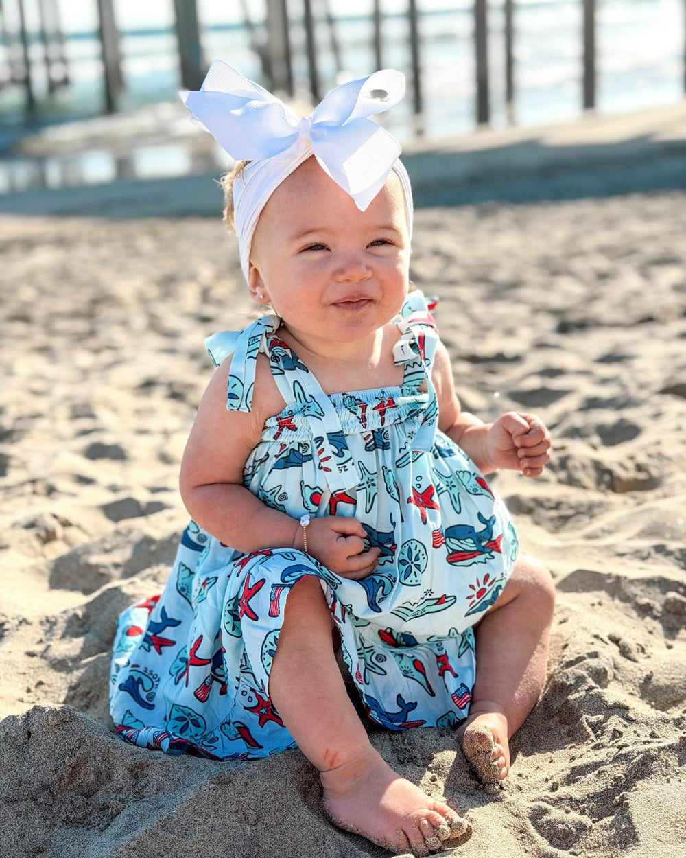 Coastal Americana Smocked Dress - Tuck & Char Co.