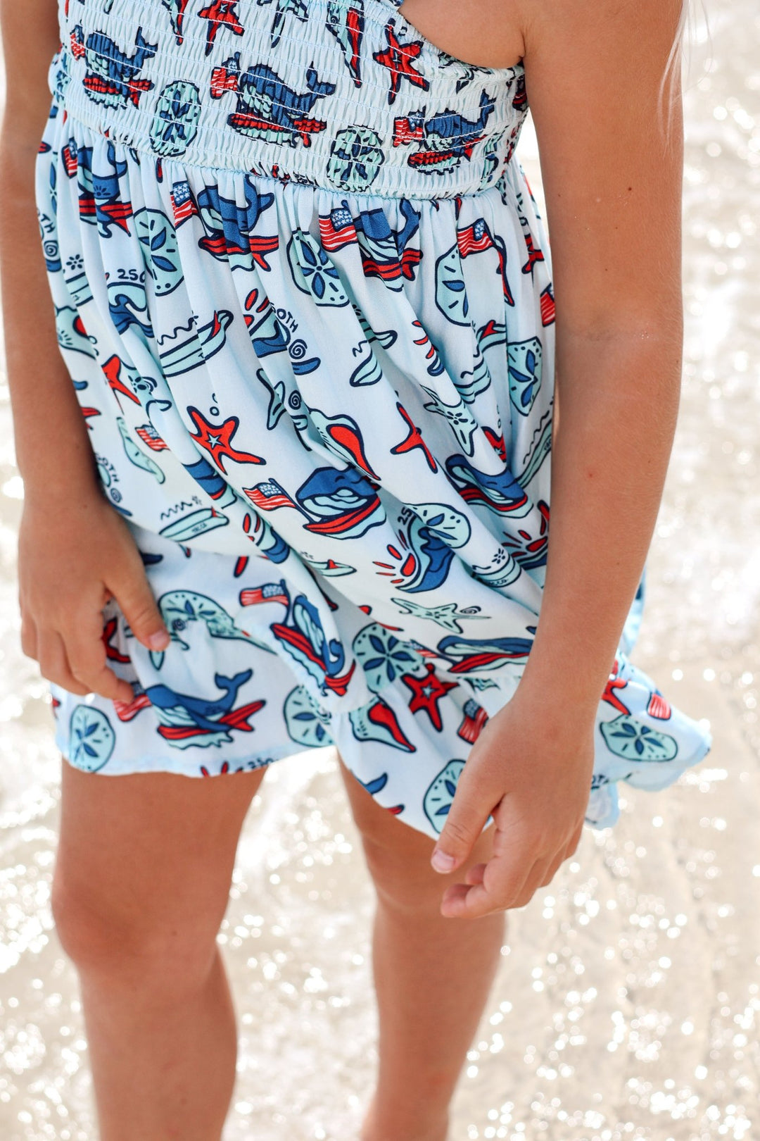 Coastal Americana Smocked Dress - Tuck &amp; Char Co.