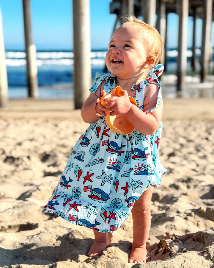 Coastal Americana Smocked Dress - Tuck &amp; Char Co.