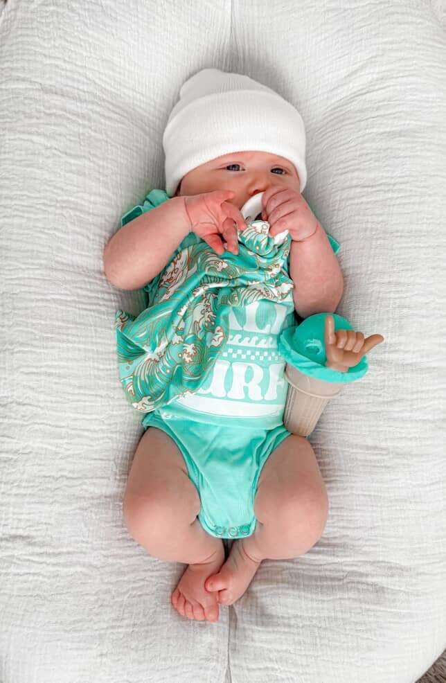 Crawl. Walk. Surf. - Onesie Seafoam Green - Tuck &amp; Char Co.