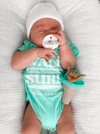 Crawl. Walk. Surf. - Onesie Seafoam Green