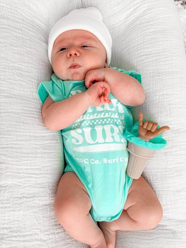 Crawl. Walk. Surf. - Onesie Seafoam Green - Tuck &amp; Char Co.